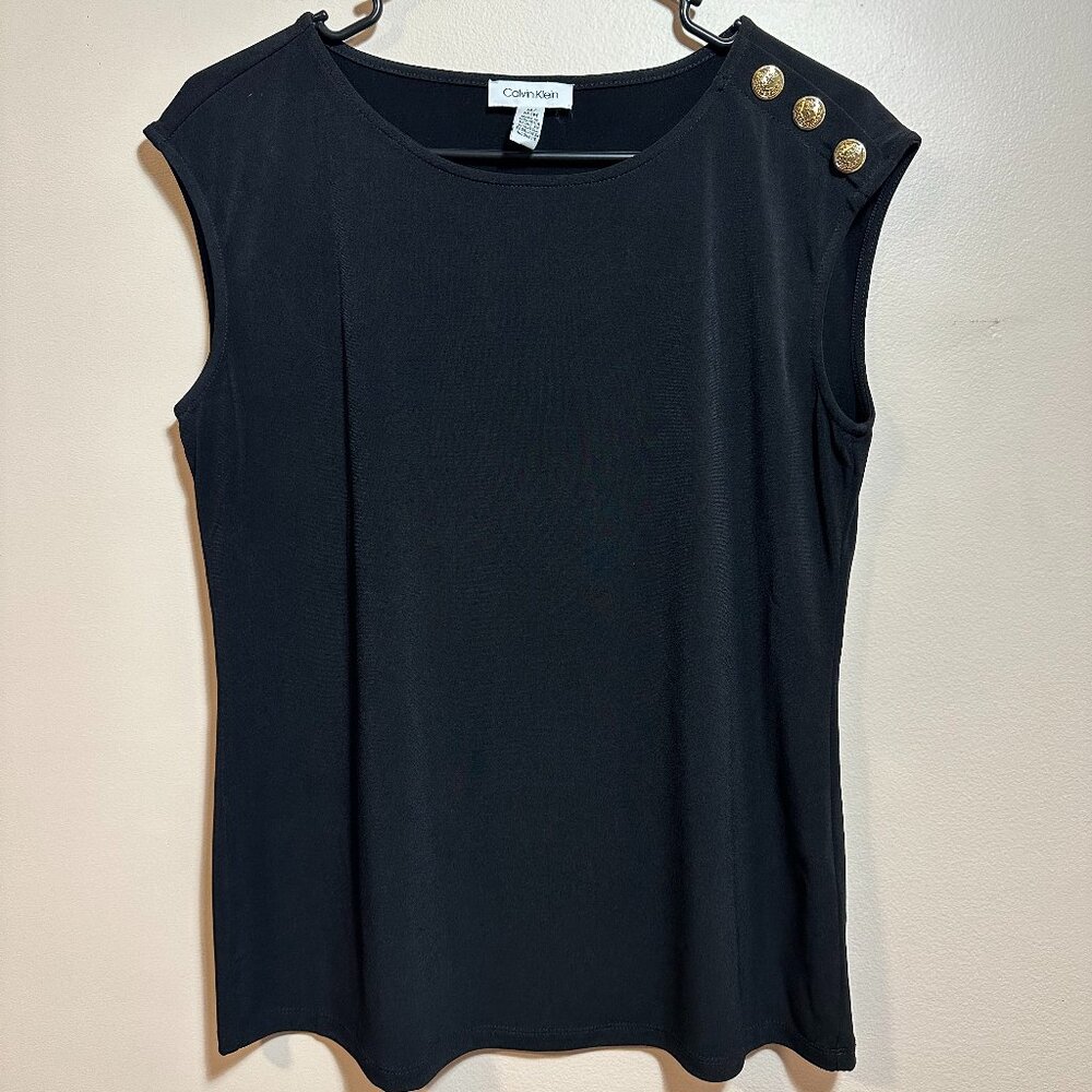 Clavin Klein Blouse with Gold Buttons Size M